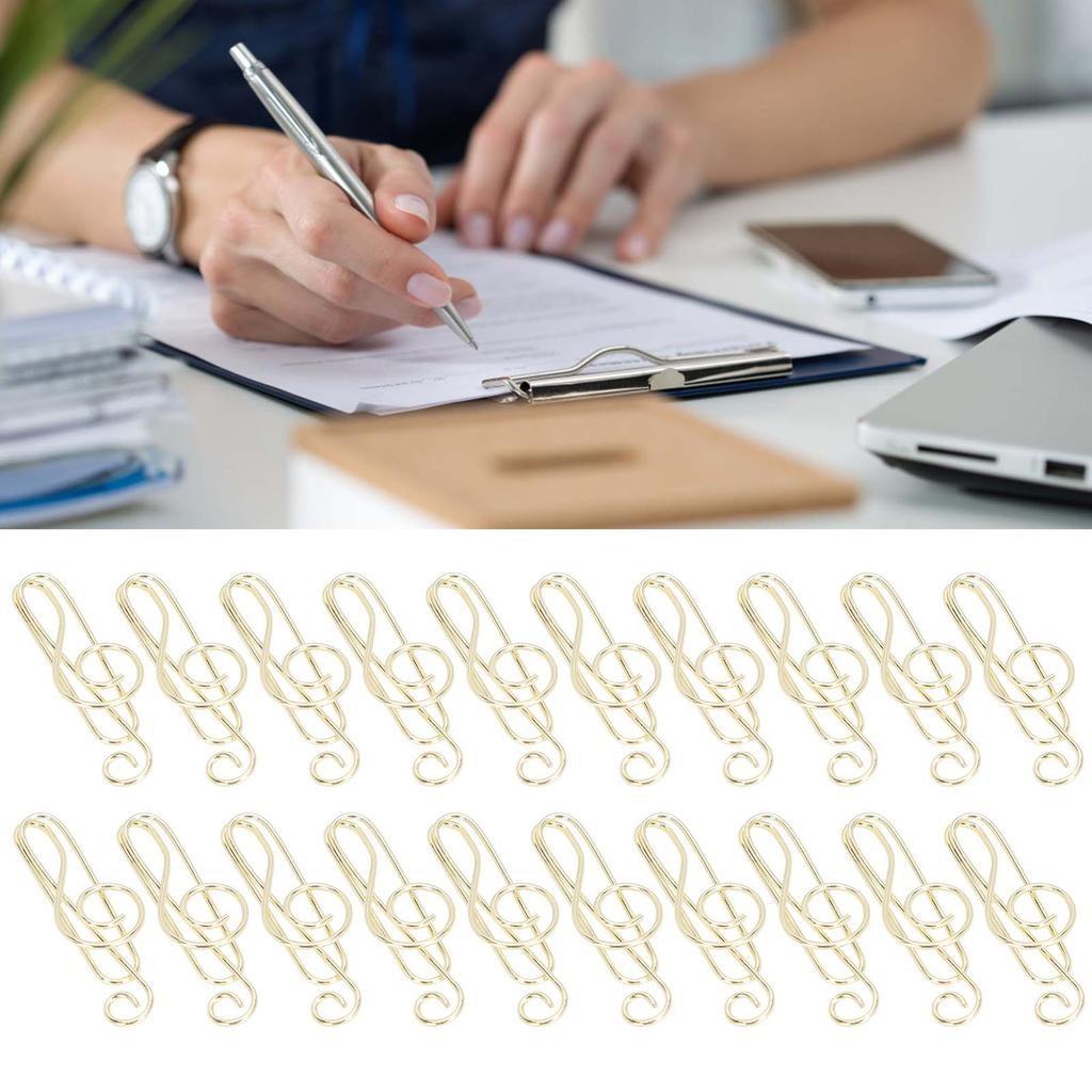 20Pcs Musical Note Paperclip Music   Shape Creativity Modeling Metal Craft Supplies