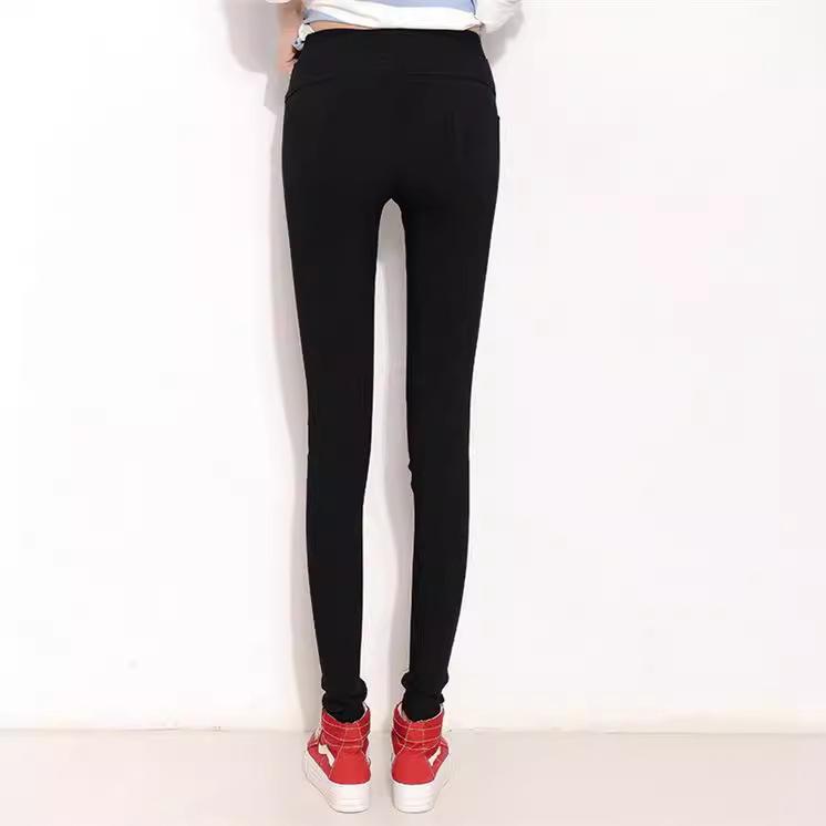 2024 Women's Elastic Skinny Tights: Spring/Summer Outerwear Pencil Pants with Pockets, Large Size Magic Pants