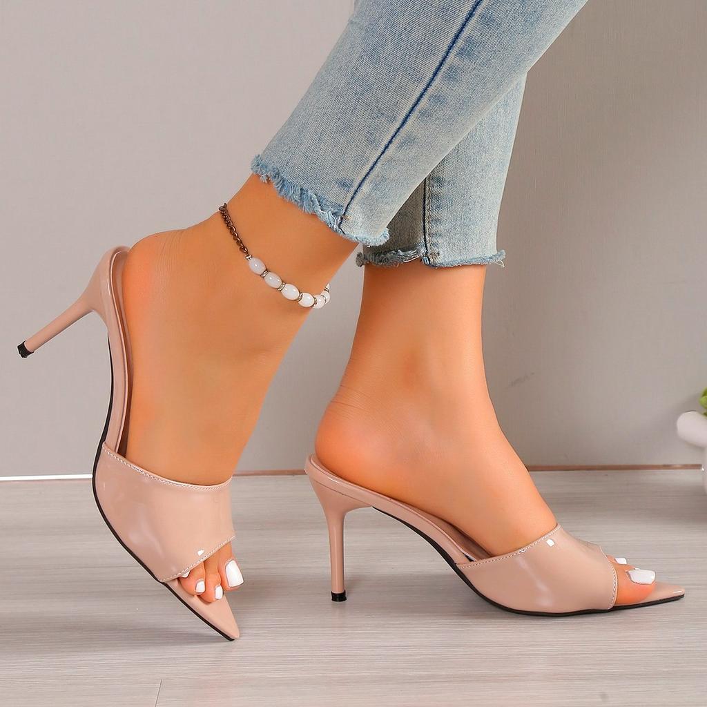 Чистые красные босоножки на высоком каблуке женские тонкие каблуки с новым летним темпераментом красивые босоножки на высоком каблуке