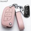 Кожаный чехол-брелок для автомобильного ключа для Peugeot 107 206 207 208 306 307 301 308S 407 2008 3008 4008 5008 Rcz для Citroen C1 C2 C3 C4 C5