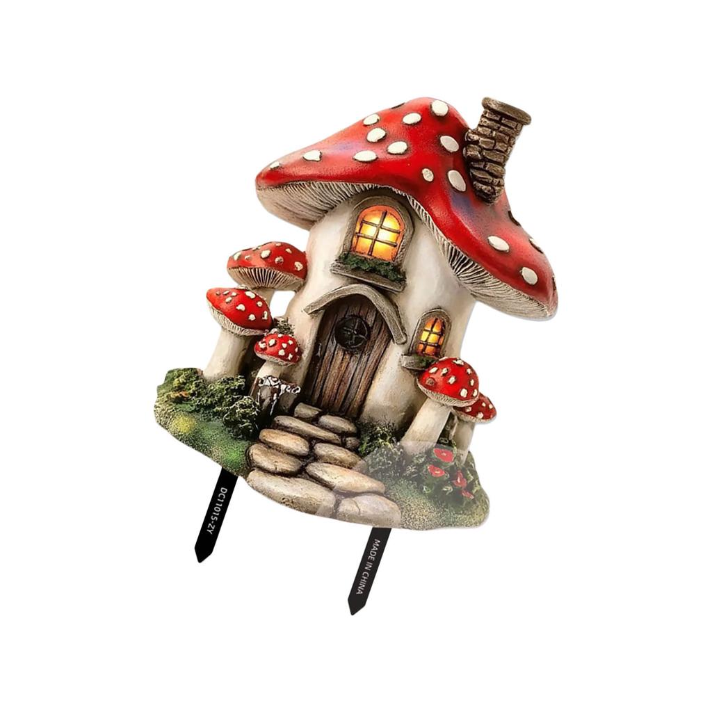 Расписанные вручную смоляные колья для домика-гриба, садовые украшения, идеально подходящие для любителей садоводства, проекты «сделай сам» для использования в помещении и на открытом воздухе