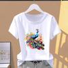 (Asian Size) Graphic Tee T Shirt Lovely Flower Trend Cute 90s Clothing Lady Casual Fashion Print Female Casual Women's Top Short Sleeve T-shirts