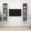 TV Wall Cabinets 2 pcs Concrete Grey Particleboard