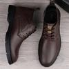 Модные зимние ботинки мужские кроссовки из натуральной кожи теплые меховые ботильоны повседневная обувь мужские ботильоны ковбойские инструменты