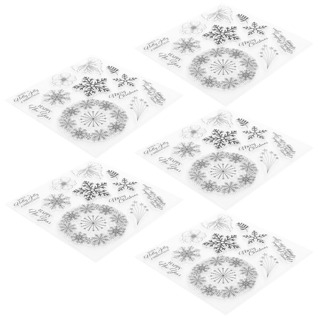 5 шт. Рождественский силиконовый прозрачный штамп в форме снежинки, аксессуары для украшения ручной работы