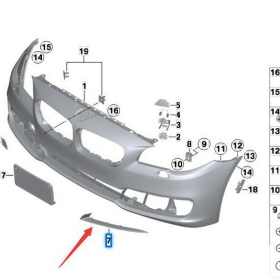 Декоративная накладка на рамку противотуманной фары BMW F10/F18 520i (51117331763, 51117331764)