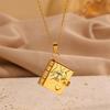Titanium Steel Opening Book Pendant Stainless Steel Girls Text Locket  Neck Ornaments