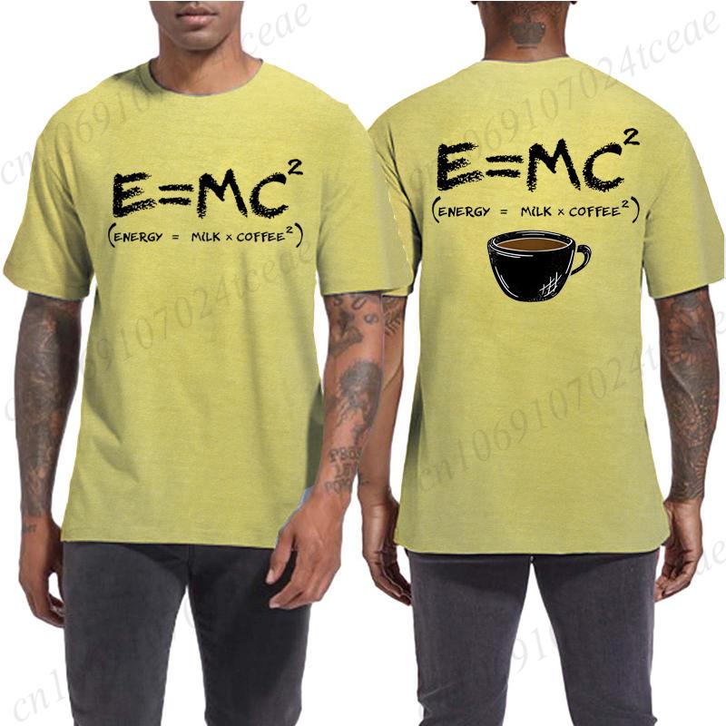Formula Science Coffee E MC Equation Funny T-Shirt Harajuku Tee Shirt Men Brand T-shirt Man Shirt Summer Tees Men O-neck Tops