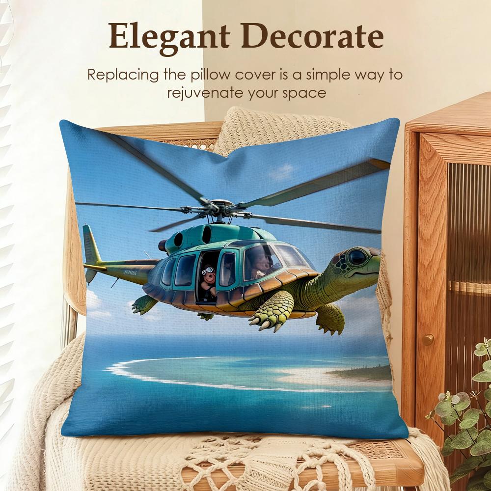Funny Shark Fighter Meme Cushion Cover Natural Linen Organic Fabric DoubleSided Printing Sofa Home Decor Gift Pillow Case
