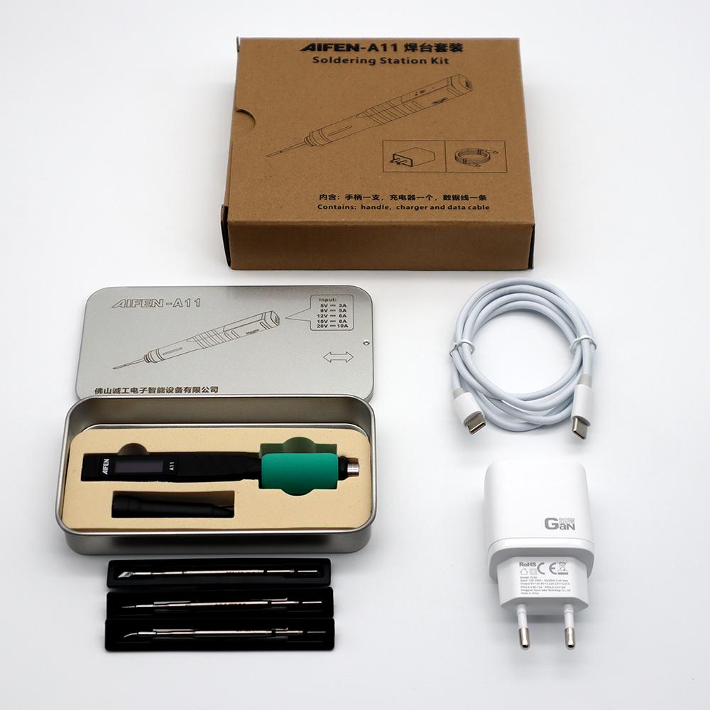 AIFEN A11 USB Soldering Station Charging Soldering Iron Portable For Cell-Phone Repair Welding Tools Compatible C210 Handle