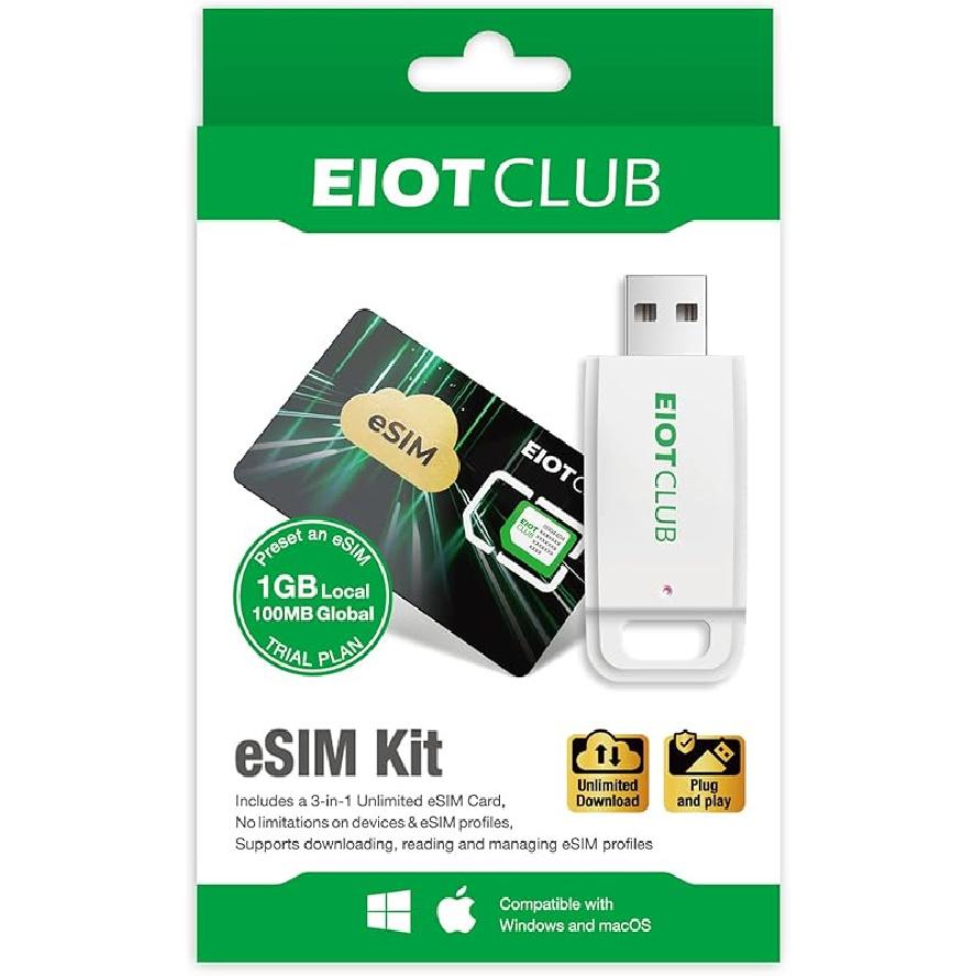 ESIM-карта EIOTCLUB, Физическая eSIM-карта с безлимитным трафиком, 5G Travel eSIM для США/Европы/200+ стран мира, Совместима с разблокированными телефонами