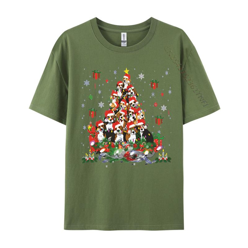 Beagle Christmas Funnys Beagle Xmas T Shirts Print Tee Shirts Tops Clothes Blue And White Graphic T Shirts