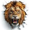 Яркие виниловые наклейки 3D Лев - Водонепроницаемые, Устойчивые к царапинам наклейки