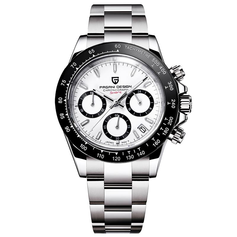PAGANI DESIGN New Colored diamonds Men's Watches top brand Luxury Quartz Wrist Watch Men Watch Men Chronograph Japan VK63