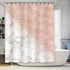 Luxury Marble Printed Shower Curtains: Rose Gold Water Drop Bath Mat for Bathroom Decor Perfect Home Gift Idea (White Pink)