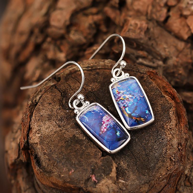 Xiaomi Huitan Purple Sticker Drop Earrings for Women Elegant Party Daily Special Metal Accessories Silver Color Bohemian Style Jewelry