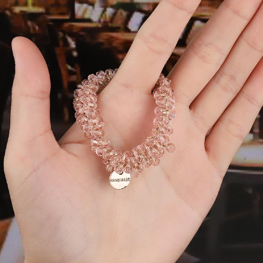 Hair Accessories Headband Girls Elastic Beads Rhinestone Pearl Headwear Hair Rings Hair Rope