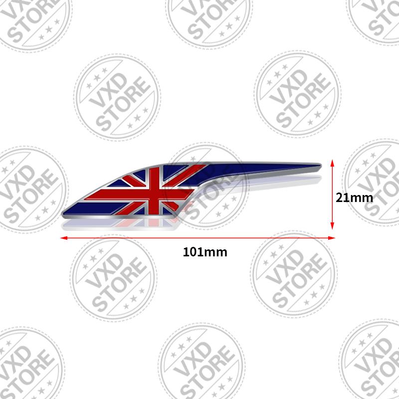 3D UK British Flag Grille Emblem METAL Rear Trunk Car Badge sticker For Abarth Land Rover Jaguar Skoda seat MINI Copper Fiat