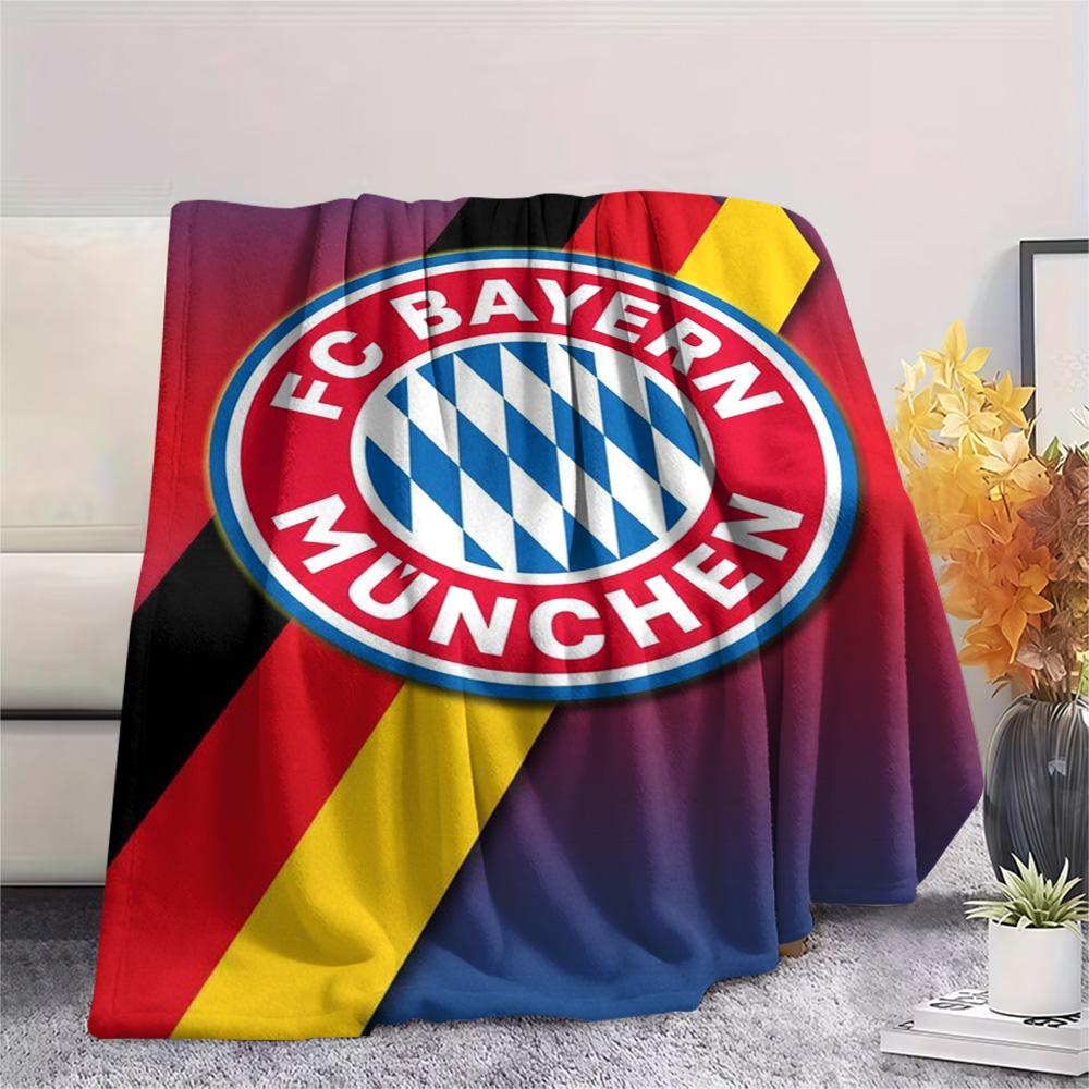 1Pc FC Bayern München Print Flannel Blanket High Quality Warm Comfortable Cover for All Seasons Perfect for Gifts Home Decor