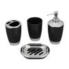 6Pcs/Set Bathroom Kit Lotion Bottle Mouthwash Cup Toothbrush Cup Soap Box Toilet Brush Trash Can Set Toiletries Organizer