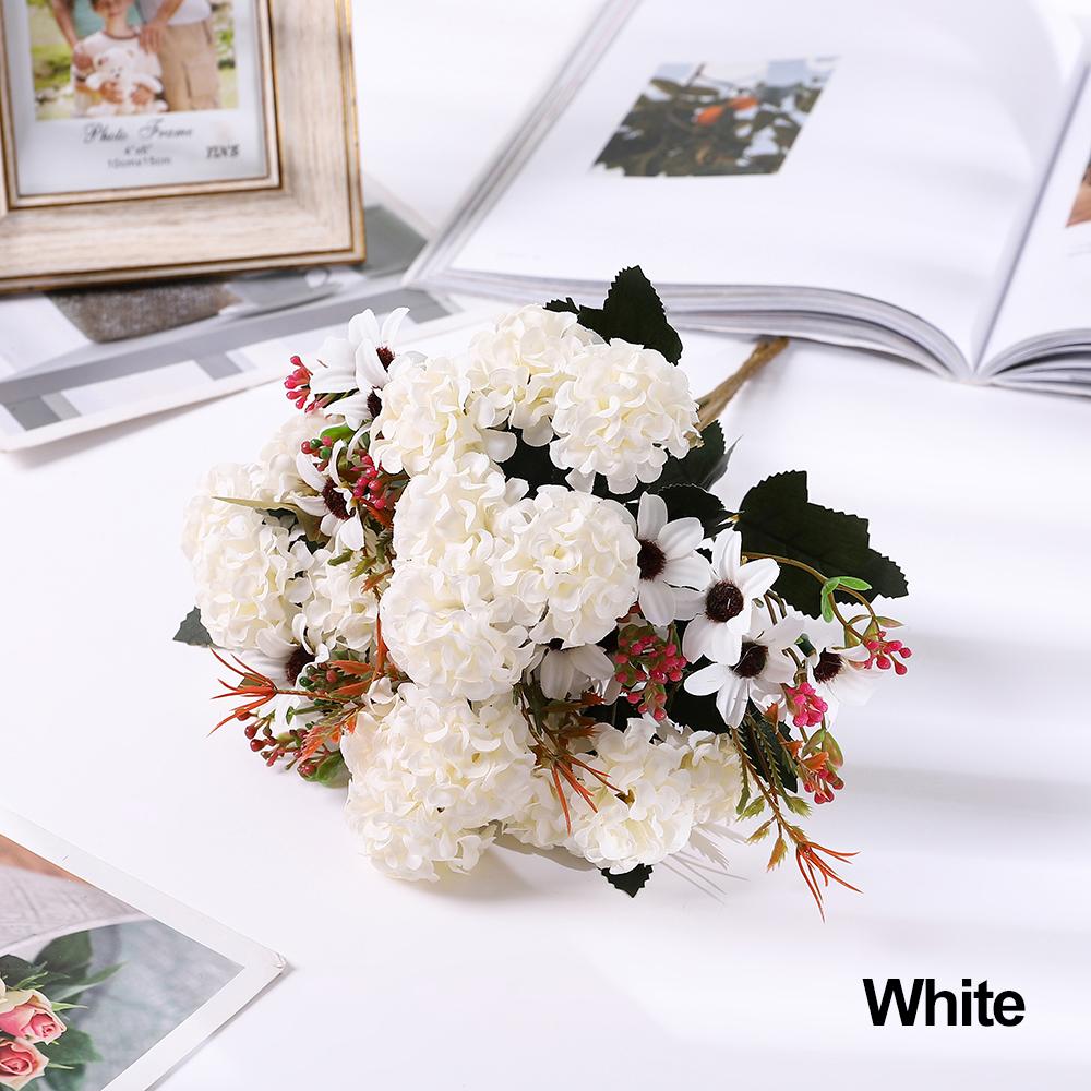 Bridal Bouquet Home Decoration Artificial Hydrangea Floral Arrangement Lifelike Plants Silk Daisy