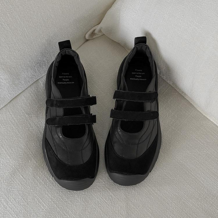 5 см мелкий вырез толстая подошва маленькие кожаные туфли женские натуральная кожа маффин Мэри Джейн 2025 новый осенний цвет сочетание повседневная обувь