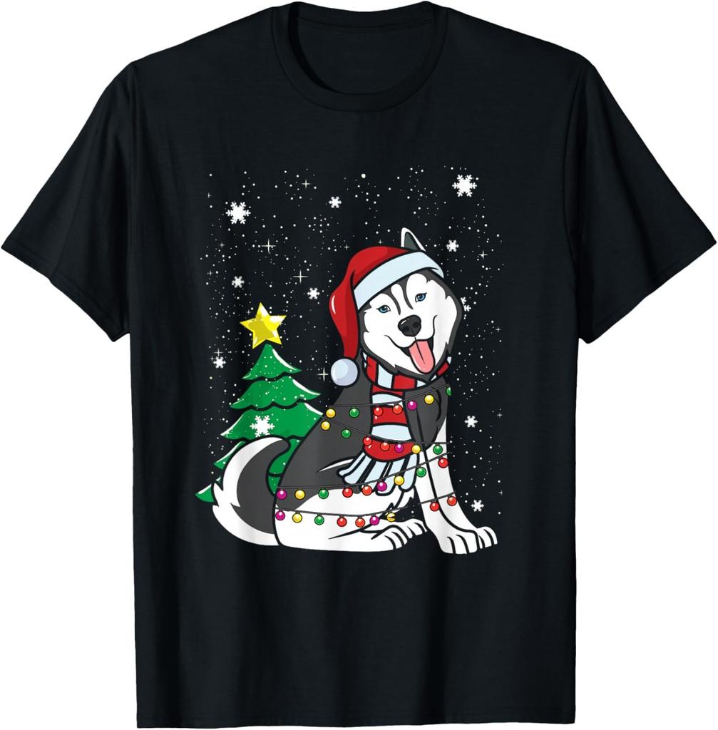 Funny Siberian Husky Christmas Dog Lover T-Shirt for Men Women