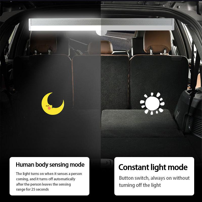 SEAMETAL Wireless Led Sensor Light for Car Trunk Adjustable Brightness Motion Sensing Light 3-Color USB Charging Night Lamp