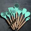 12 Pc Silicone Kitchen Utensils & Spatula Set | Non-Stick Cooking & Baking Tools with Wooden Handle