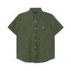 Рубашка с вышивкой пони Polo из чистого льна, однобортная, с коротким рукавом, мужская, 710967894-005