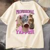 Professional Yapper Cat Graphic T Shirts Women 100 Cotton Short Sleeve Casual O Neck Printed Tshirt Streetwear Summer Tops