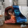 1Pc Alien Warrior Flames Blanket For Couch Bed Plush Cozy Fuzzy Blanket Super Soft Warm Blankets For Fall And Winter 0918281