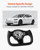 VEVOR Steering Wheel for 2016-2023 Tesla Model 3, Carbon Fiber Steering Wheel D-Shaped Flat-Bottom with Heating Function