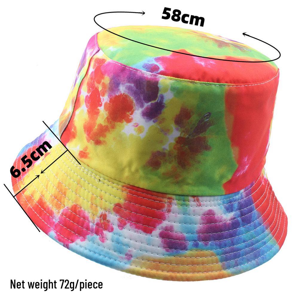 Reversible Tie-Dye Bucket Hat with 3D Graffiti Print for Women - Autumn Style Sun Hat