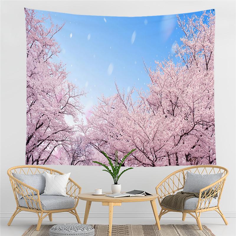 Красивый красный принт большого дерева, настенный гобелен с вишневым цветом, настенный гобелен в стиле бохо, настенный гобелен с мандалой, декоративный гобелен