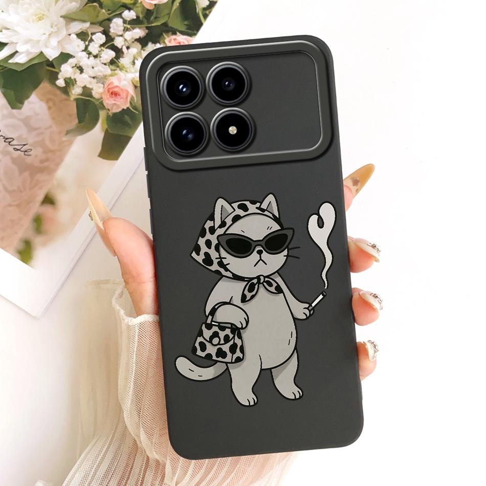 For Xiaomi Redmi K90 Cute Cat Flower Cartoon Phone Case For Redmi K 90 K90 Pro Max 5G Shockproof Soft Silicone Cases Bumpers