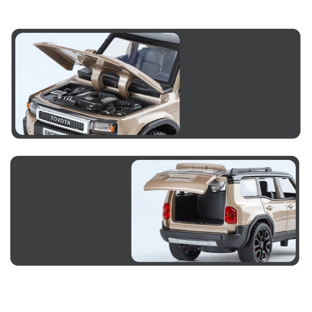 1/32 Toyota 2024 PRADO Land Cruiser Модель автомобиля из сплава Литой металл Внедорожники Модель автомобиля Звук и свет Детская игрушка Подарок