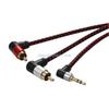 R6FF 90° RCA Cable Jacks 3.5mm to 2RCA Music Stereo Cable Male Splitter for TV PC