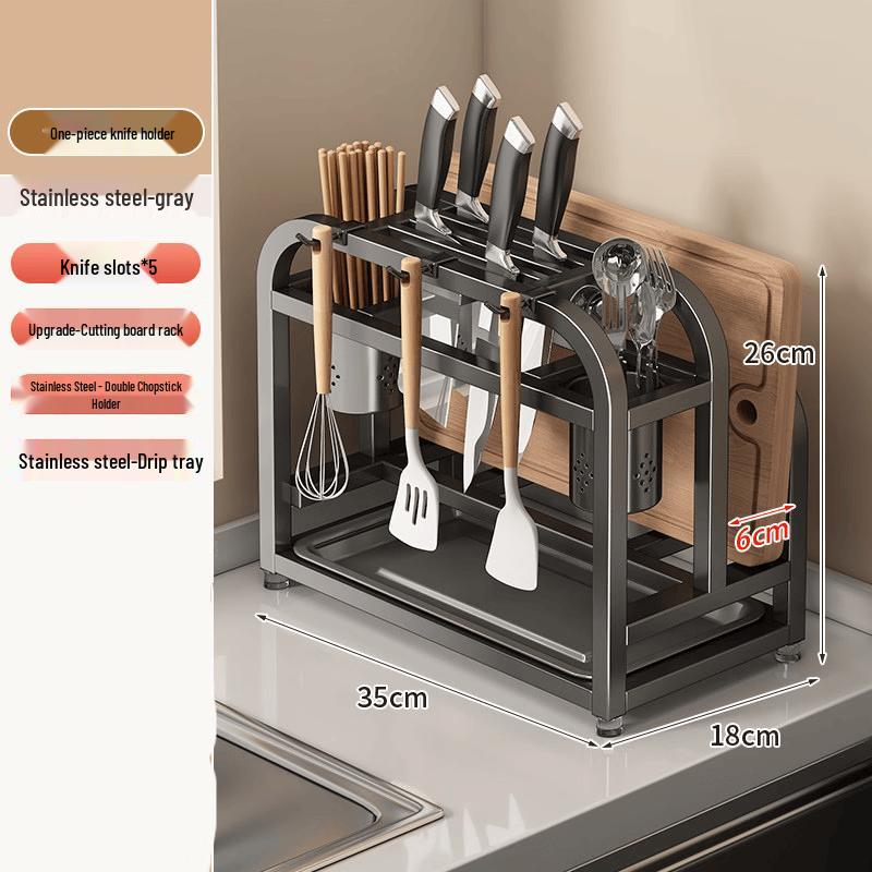 LETSFIND 316 Stainless Steel Kitchen Knife & Utensil Holder