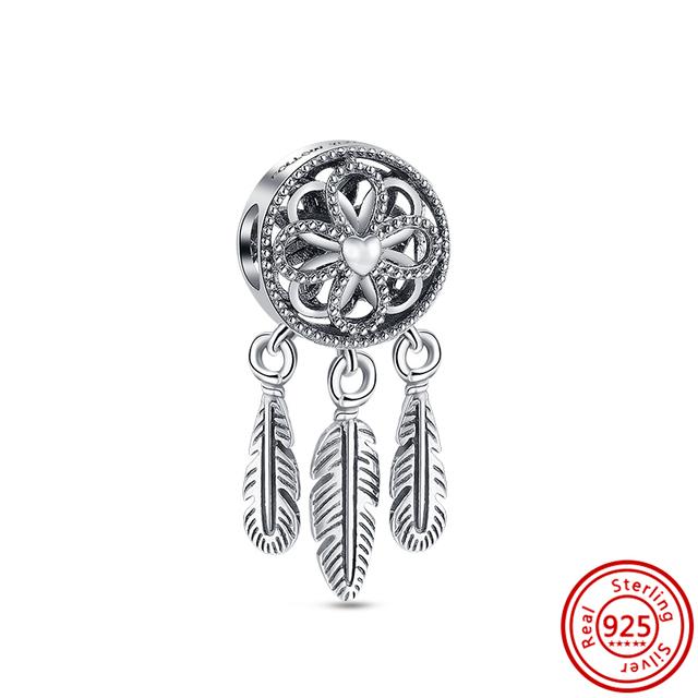 92 Стиль 925 Серебро 925 пробы для мальчиков и девочек Щенок с принтом лапы Сердце Сова Полый кулон Изящная бусина Подходит Подвески Браслет Ювелирные изделия