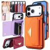 Кожаный кошелек-чехол через плечо для For Iphone Air 17 Promax 16 Plus 15 Pro Max 14 Plus 13 Pro 12 Подставка Чехол для телефона Сумка для наличных и карт