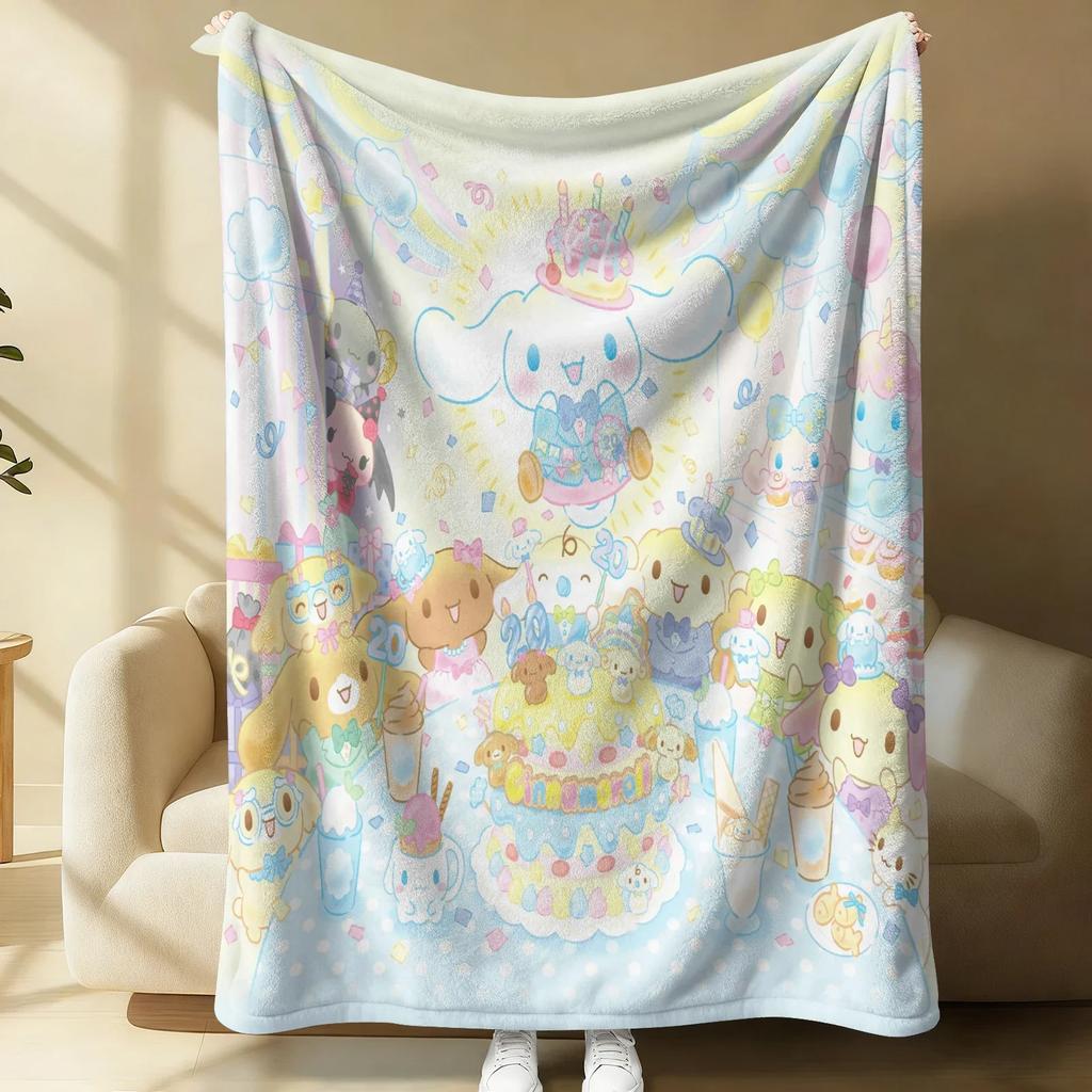Игривое фланелевое одеяло-коллаж Sanrio, мягкое, теплое, плед, покрывало для дивана, кровати Hello Kitty, легкое летнее одеяло для сна, милый подарок