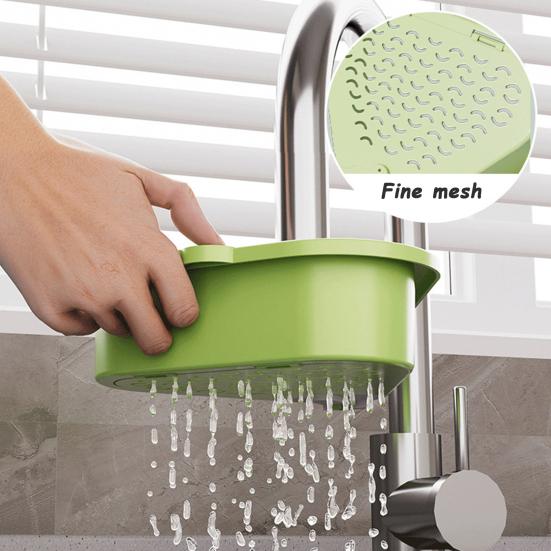 Sink Drain Basket With Fine Mesh Touchless Garbage Disposal Double-Layer Structure Sink