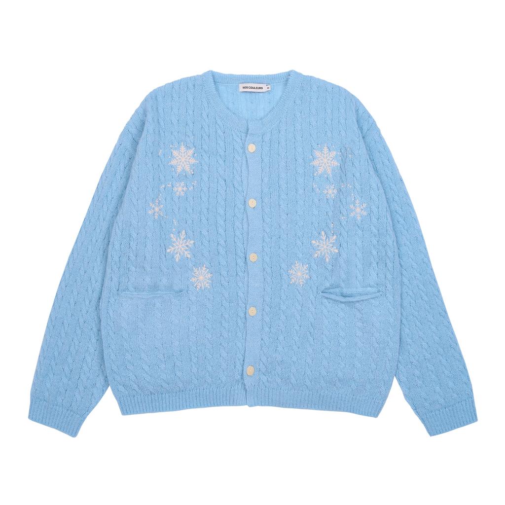NOSCOULEURS Snow Blossom Cardigan Sky