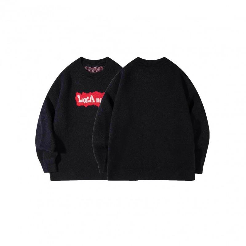 Andre Streetwear Crewneck Sweater Men Hip Hop Loose Fit Casual Couple Knitwear