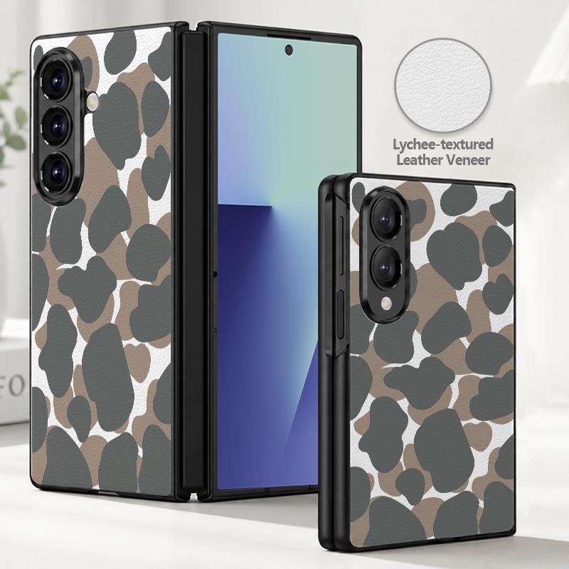 Чехол с леопардовым принтом для Samsung Galaxy Z Fold 8 Ultra 7 6 5 Fold8 Fold7 Fold6 Роскошная кожаная накладка Жесткая складная крышка для телефона
