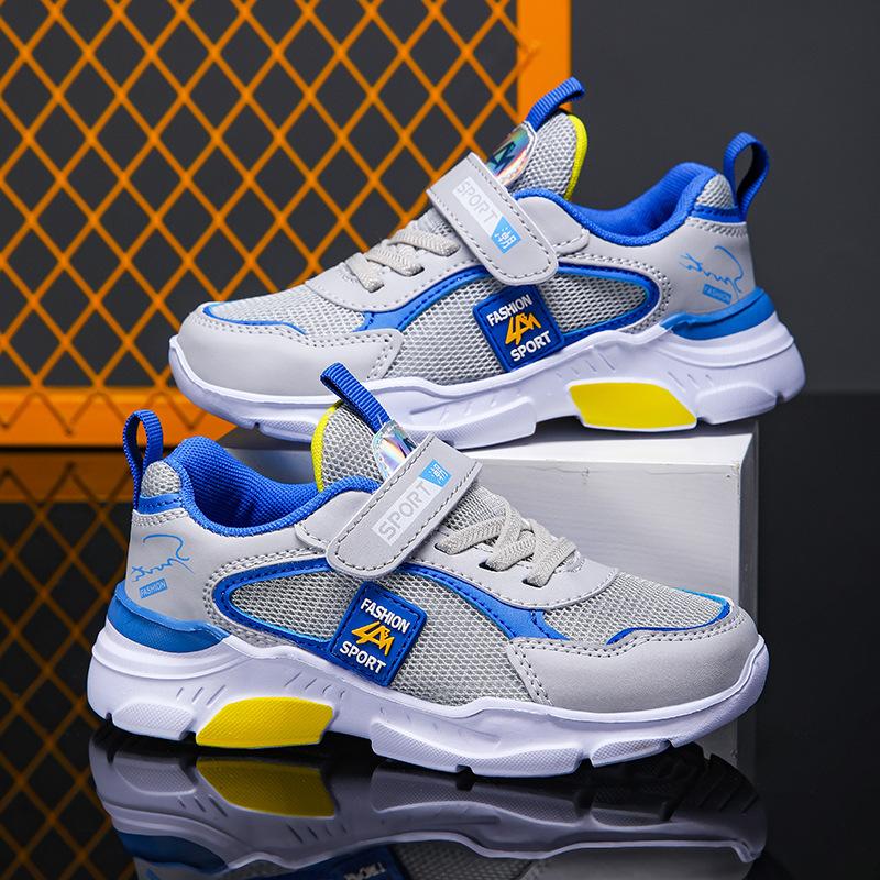 Children's Net Students and Boys Spring Running Shoes Net Light Primary School Middle School Sports Single
