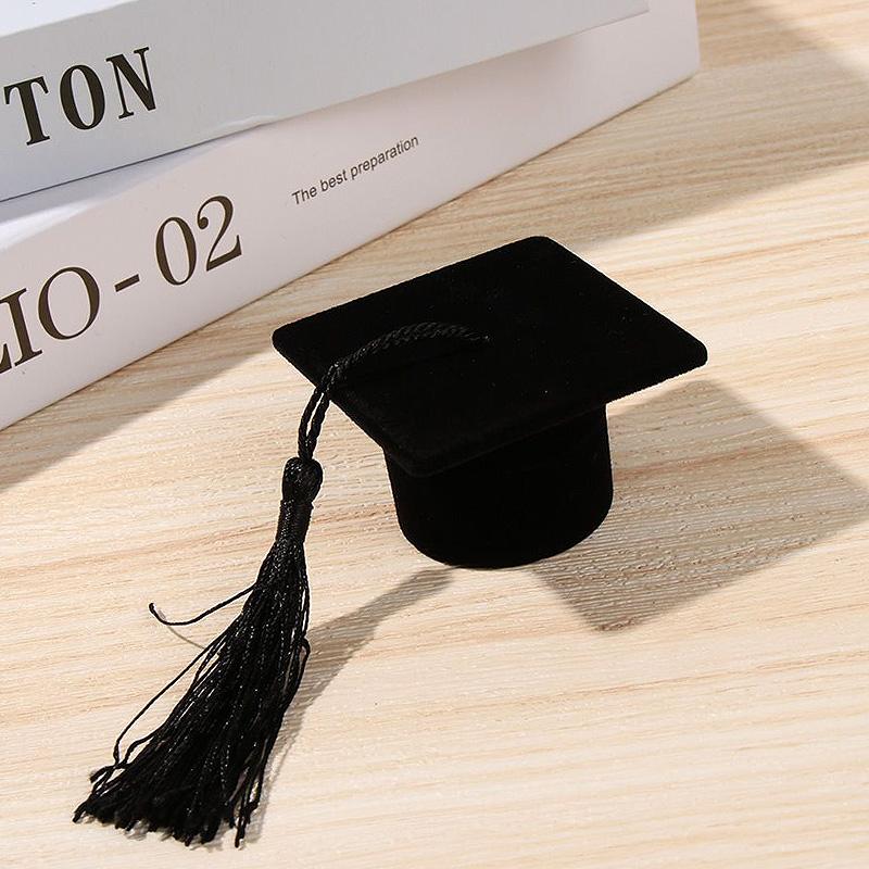 1 шт. Поздравления Хранение Выпускной Шляпа Кольцо Помолвочное Кольцо Коробка Ювелирные Изделия Серьги Коробки Подарочные