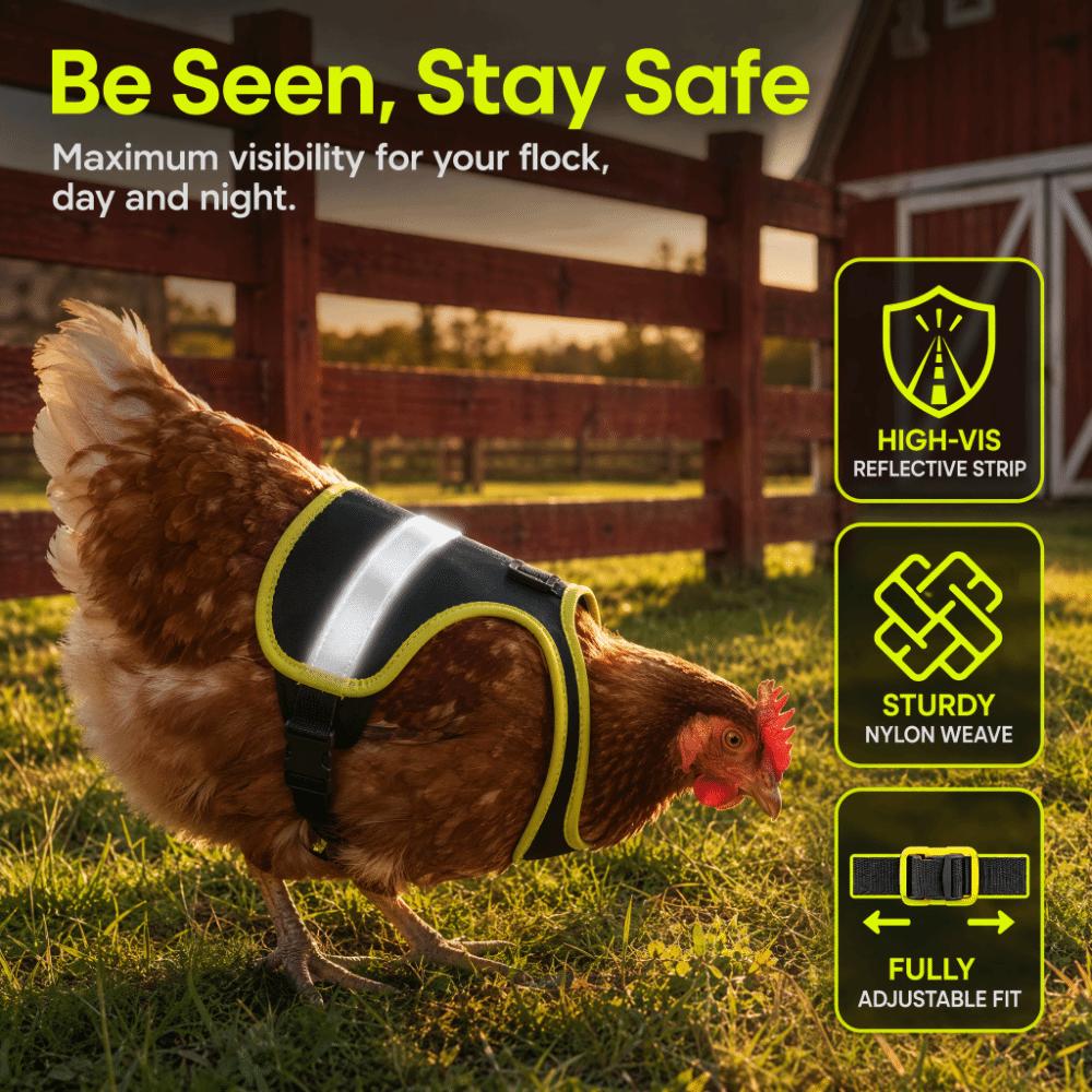 Easy Clean Poultry Harness Vest Nylon Hen Reflective Vest Warm Chicken Harness Vest Hen