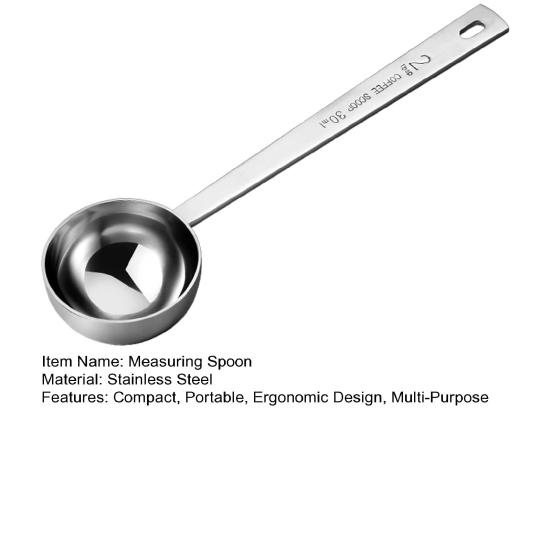 1/2Pcs Coffee Measuring Spoon Stainless Steel Tablespoon Scoop 15/30ML Long Handle Coffee Spoons for Ground Coffee Loose Tea Multifunctional